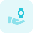 Share smartwatch with hand isolated on white background icon