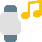 Digital Music playback controls on smartwatch device icon