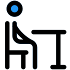 Class room for student studying while sitting on chair icon