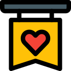 Heart shape on a tablet representing peace and love icon