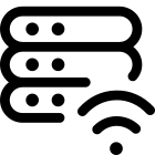 Wireless database file transfer from server system icon