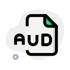 The AUD file extension is a data format used for AUD compressed audio files or sound clips icon