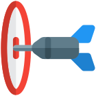 Dart bulls eye event for targeting and aiming event icon