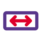 Horizontal arrows in both directional on a road signal icon