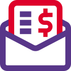 Mail invoice for digital payment receipt amount icon