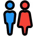 Male and female bathroom stickman signal logotype icon