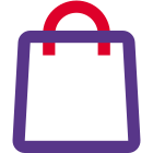 Shopping bag isolated on a white background icon