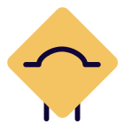 Bump ahead warning signal on road ahead icon