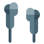 Good quality earpiece support for a wired headphone set icon