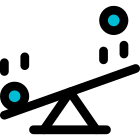 Forces transfer on lever from one section to other icon