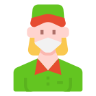 Delivery Woman in Mask icon
