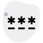 Input login passcode with private asterisk symbol icon