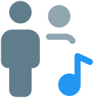 Music shared on a web messenger by group of family members icon