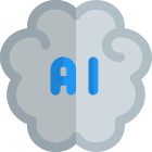 Artificial intelligence brainstorming with their Technology isolated on a white background icon