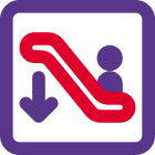 Download direction escalator in a mall or metro icon