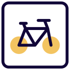 道路上的外部自行车道标志，以确保行人安全，户外固体塔尔维沃 icon