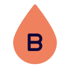 Donating the B group blood to the patients icon