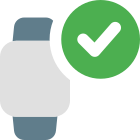 Agenda and task with tick mark on smartwatch icon