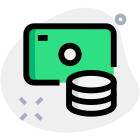 Financial earning and money saving funds collection icon