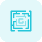 Maze with multiple pathways open and close icon