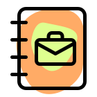 Work log journal on a spiral notebook icon