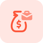 High paying jobs with money sack isolated on a white background icon