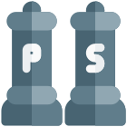 Pepper and salt bottle with self grinding icon