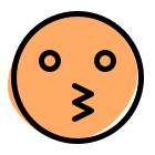 Kissing face expression emoji with eyes open icon