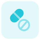 Drugs and medication not allowed without prescription icon