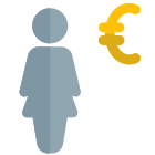 Salary transferred in euro money tender layout icon