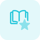 Starred book in favorite section isolated on a white background icon