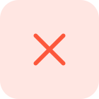 Close cross symbol for discontinued and invalid icon