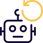 Backup robot programming language isolated on a white background icon