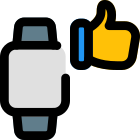 Positive feedback with thumbs up for smartwatch performance icon