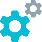 Cogs used for setting and mantinance in computer operating system icon