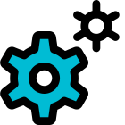 Cogs used for setting and mantinance in computer operating system icon