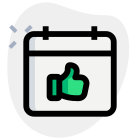 Thumbs up or like gesture in calendar icon