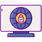 外部互联网安全网络安全平面图标线性颜色平面图标 icon