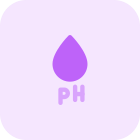 Blood drop with PH testing facility isolated on a white background icon