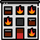 justicon-vigile-del-fuoco-esterno-combustione-colore-lineare-justicon icon