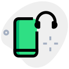 Mobile phone with headphone connectivity wirelessly logotype icon