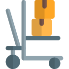 Hand-held pallet material handling unit with boxes loaded icon