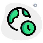 Universal time zone clock and Earth Logotype isolated on a white background icon