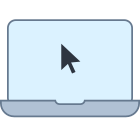 Laptop with cursor icon