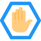 Hand gesture for stop or blocked layout icon