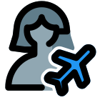 User with a flight logotype as an indication of a vacation mode icon