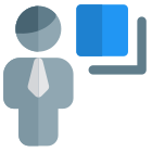 Bring back word document for an businessman to adjust icon