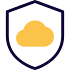Secure cloud network with privacy and malware shield icon