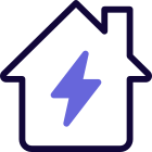 Power monitoring of a smart home isolated on a white background icon