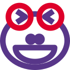 Frog grinning and squint at same time icon